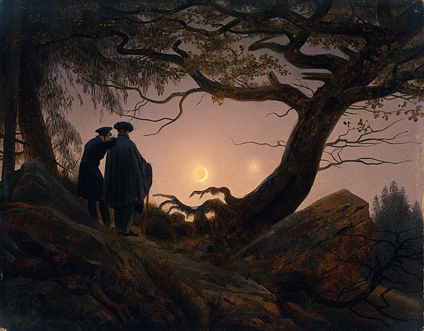 割引可カスパー・ダーヴィト・フリードリヒ 「月を眺める」 自然、風景画